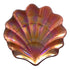 Set of four White Zeus scallop shell copper side plates, 8 inches, ideal for home and garden decor or table setting.