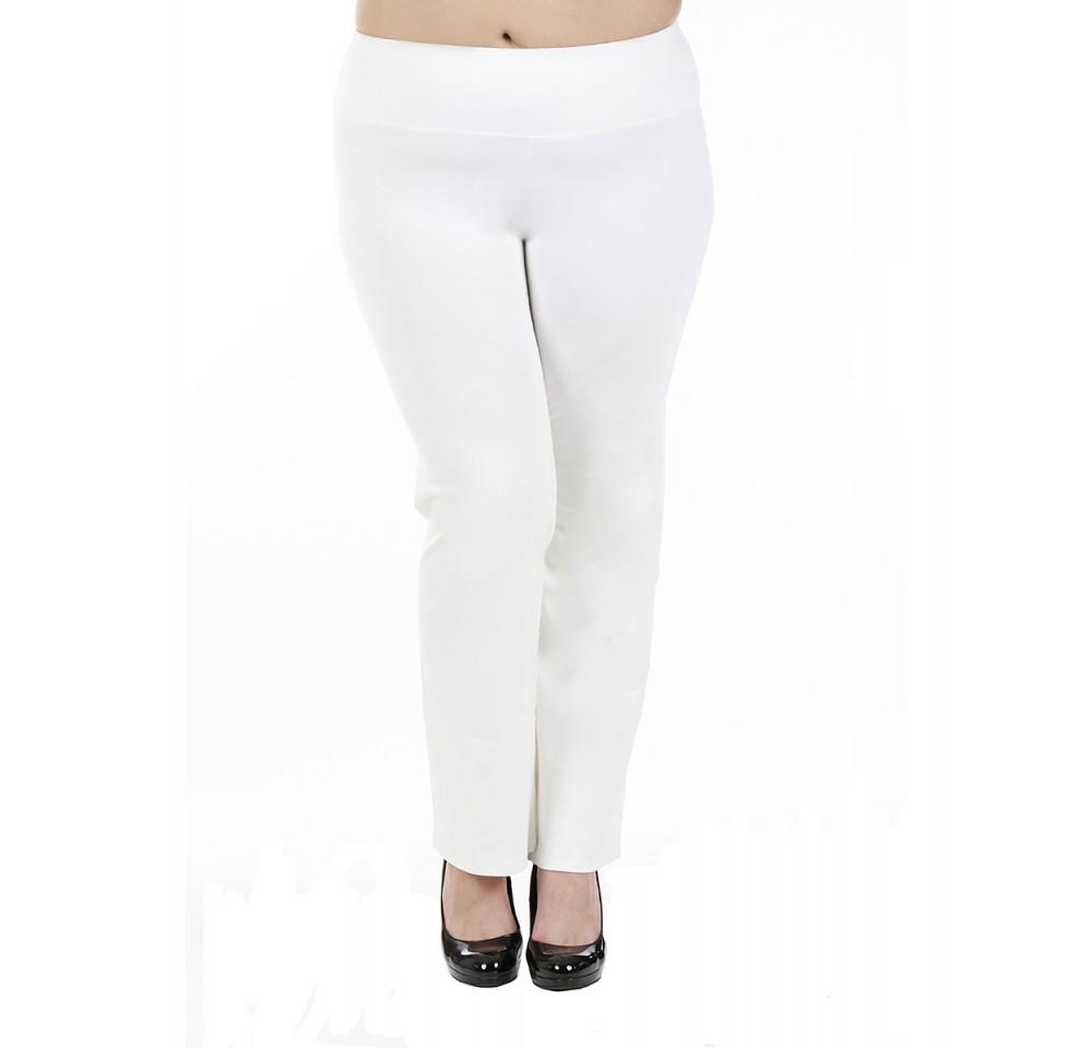 Scarlet Leek InstantFigure Curvy Plus Size Ivory wide-leg straight pants, women&