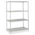 Start2Finish Safco industrial wire shelving unit, 48x24x72 inches with four black powder-coated steel shelves and adjustable glides.