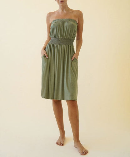 Knee-length bamboo tube dress by Jade Icarus, women&