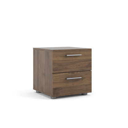 Austin 2 Drawer Walnut Nightstand by Start2Finish with sleek wood finish and modern design, featuring two spacious drawers.
