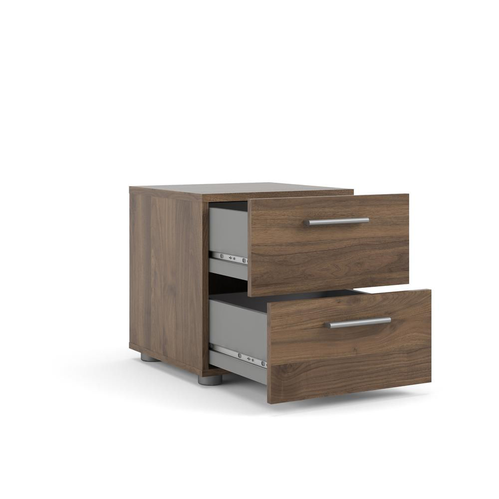 Walnut Austin 2 Drawer Nightstand by Start2Finish with sleek design and two spacious drawers, perfect for bedroom storage.
