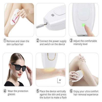 Salmon Lucky Face To Feet Laser Hair Remover in sleek black, compact design, ideal for at-home hair removal on face and body.