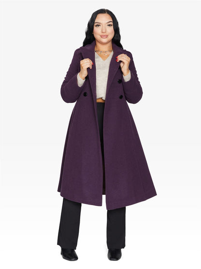 Rose Eleusis pre-order A-Line double-breasted coat, stylish jacket with a tailored fit and classic design, shown in the image.
