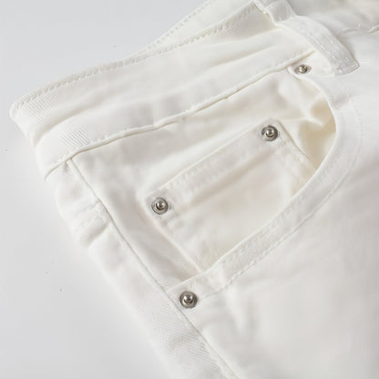 Carmine Juneberry DenimDare™ street ripped stretch slim jeans for women, showcasing distressed denim with a slim fit.