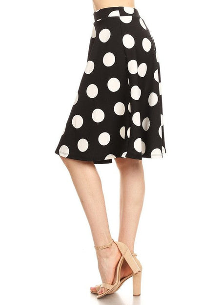 Polka dot printed high waisted knee-length skirt by Jade Icarus, women&
