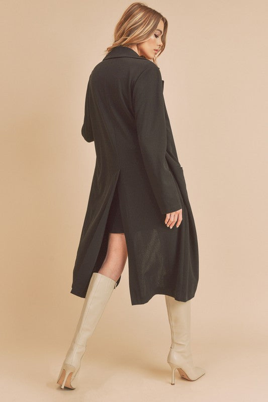 Jade Icarus Jaslyn Coat for women, stylish outerwear with a tailored fit and classic design, displayed on a hanger.