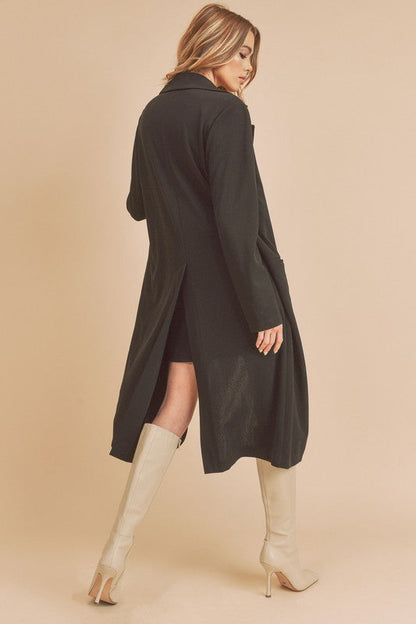 Jade Icarus Jaslyn Coat for women, stylish outerwear with a tailored fit and classic design, displayed on a hanger.