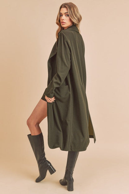 Jade Icarus Jaslyn Coat for women, stylish mid-length outerwear with a tailored fit and classic collar in neutral fabric