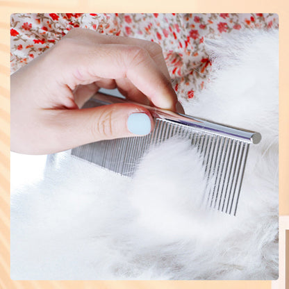 Maroon Asteria pet hair deshedding brush set for cats, featuring a comb and grooming tools for removing loose fur.
