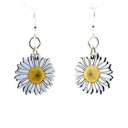 Red Sunflower Daisy Blossom earrings featuring delicate flower design with gold-tone finish and secure stud backs.