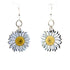 Red Sunflower Daisy Blossom earrings featuring delicate flower design with gold-tone finish and secure stud backs.