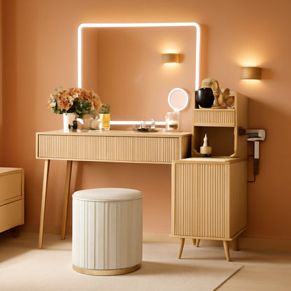 Forty Seven Inch Vanity Desk With 5X Magnifying Mirror