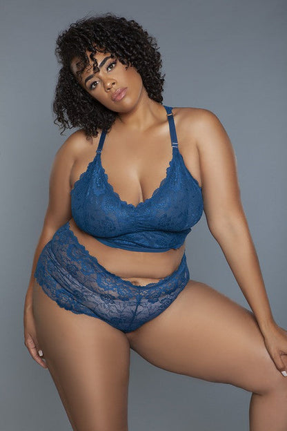 Deep royal Cindy Cami set by Jade Icarus, featuring automotive-inspired design and sleek style, shown in a detailed product image.