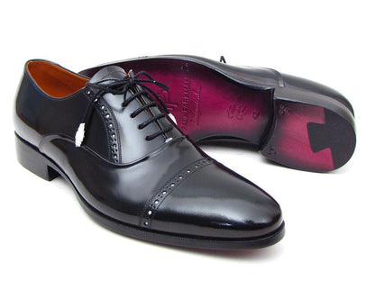 Ruby Ophion Paul Parkman black captoe oxford dress shoes for men, polished leather footwear with classic design.