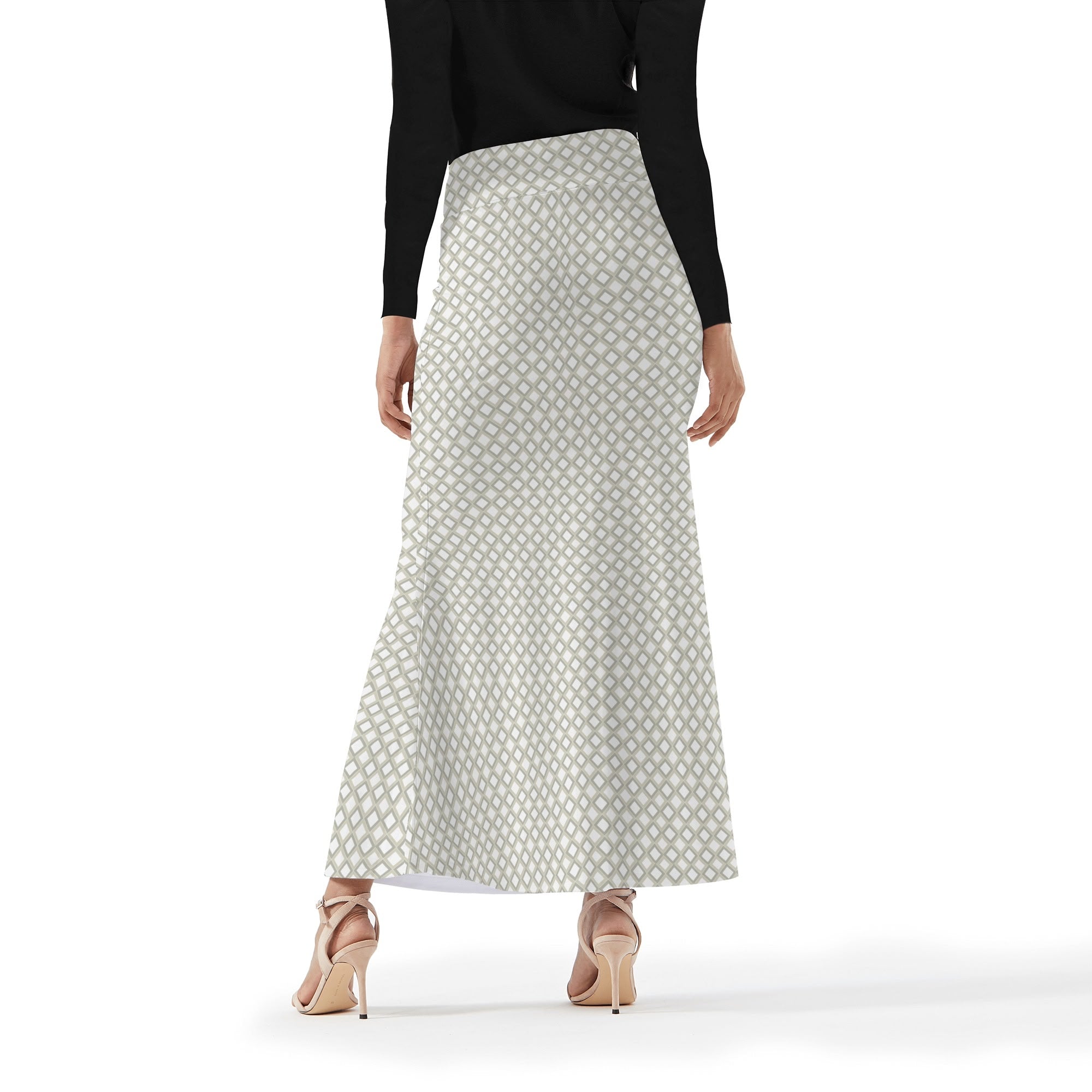 Women’s wrap fishtail long skirt by Lemon Misty, flowing fabric with a stylish fishtail design, perfect for elegant summer wear.