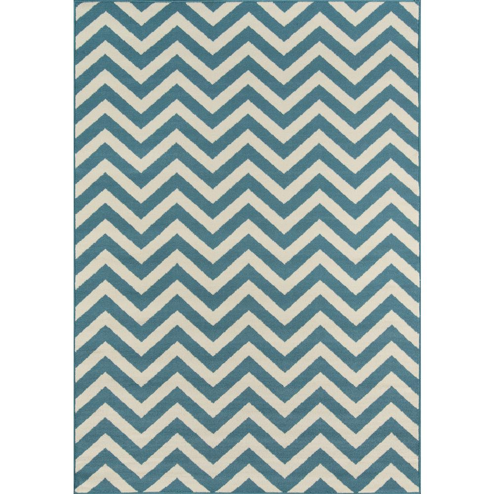 Blue contemporary rectangle area rug by Start2Finish, 8&
