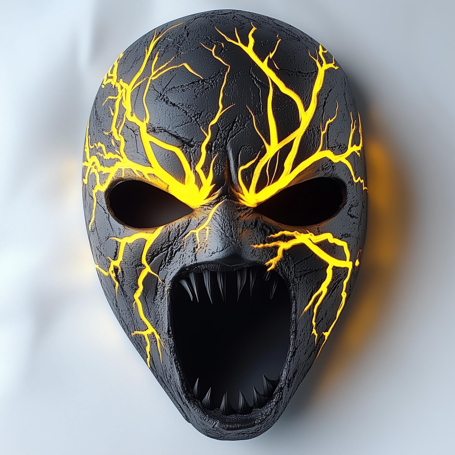 Start2Finish scary demon face mask with 3D printed horror design, perfect for Halloween costumes and gothic cosplay.