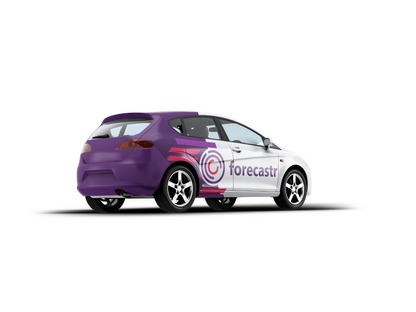 Custom vinyl car decal by Start2Finish, personalized auto sticker with business design, letter, name, for truck doors and windows.