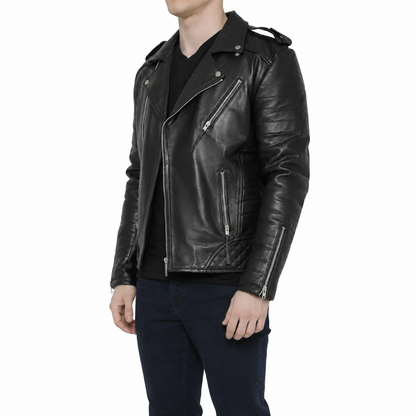 Men’s Motorcycle Fashion Leather Jacket