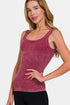 Jade Icarus Zenana Ribbed Scoop Neck Tank in automotive style, featuring a fitted ribbed fabric and scoop neckline.