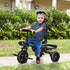 Taupe Shadow Qaba baby tricycle 4-in-1 push stroller with reversible seat and adjustable angle, suitable for home and outdoor use.