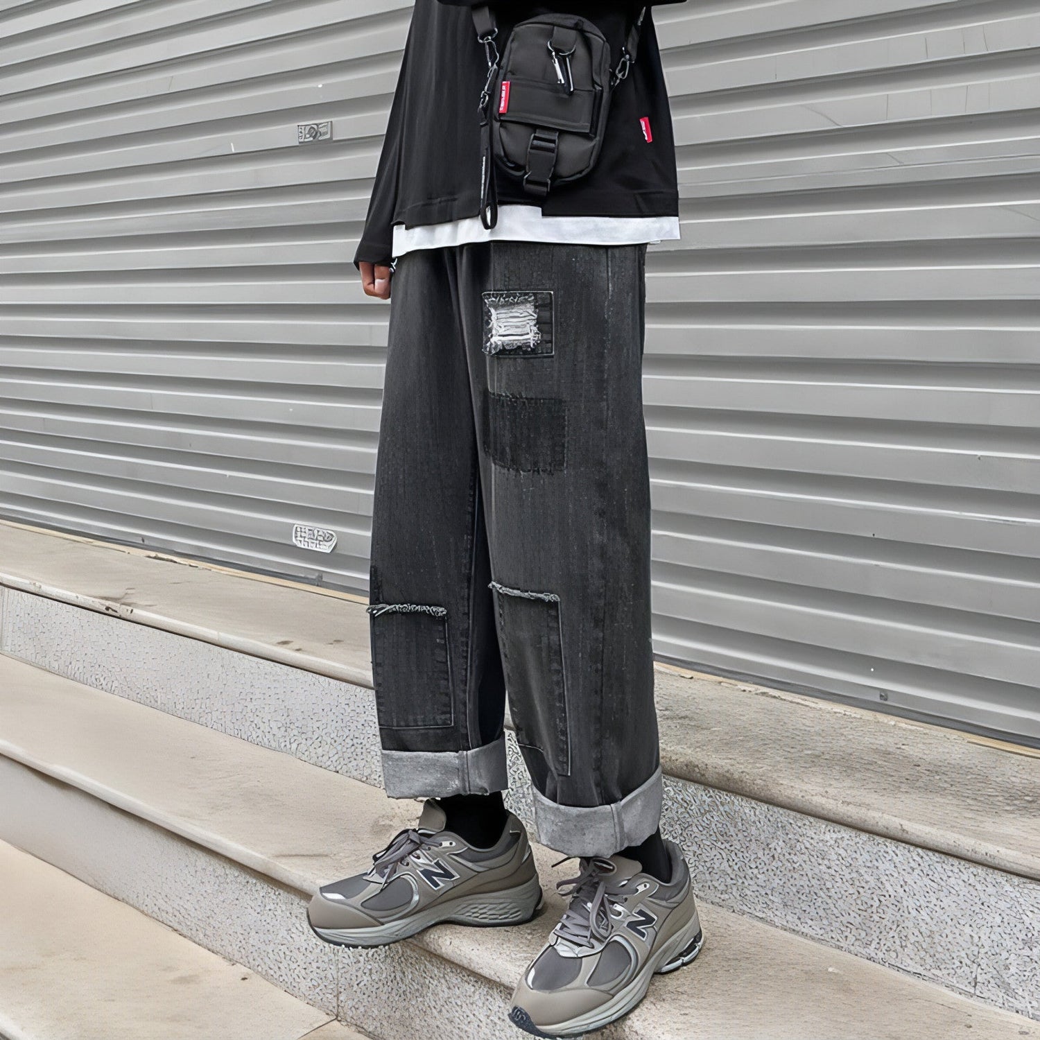 Carmine Juneberry DenimDare™ ripped jeans for men, loose fit straight leg denim trousers with distressed details.