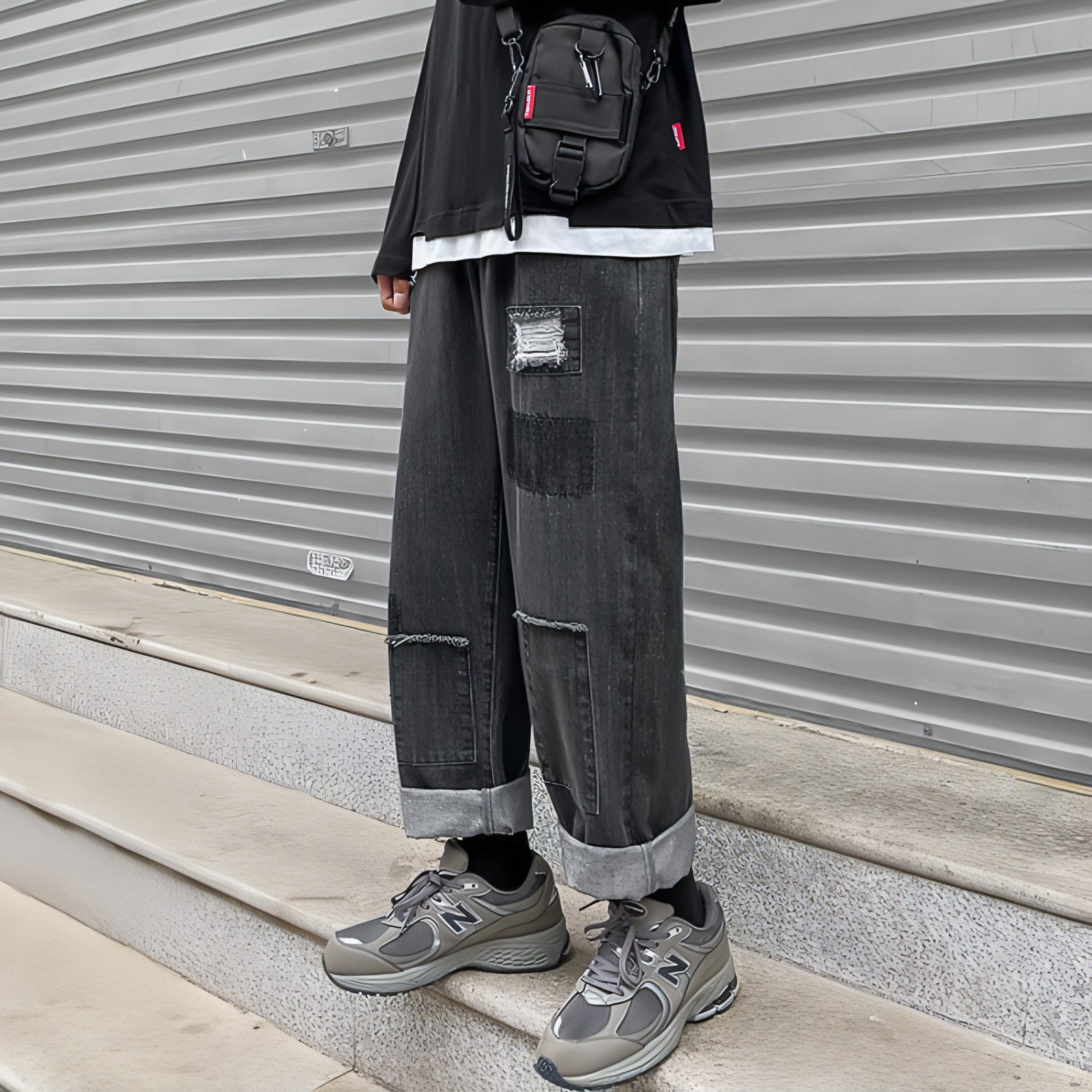 Carmine Juneberry DenimDare™ ripped jeans for men, loose fit straight leg denim trousers with distressed details.