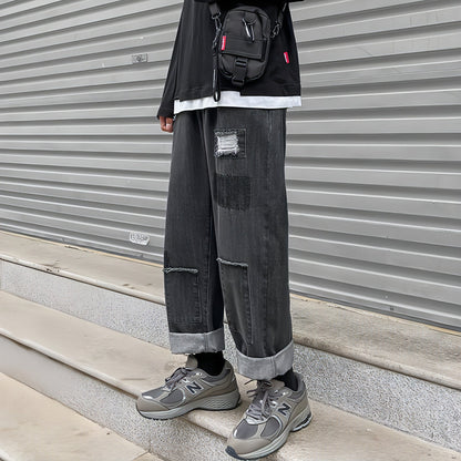 Carmine Juneberry DenimDare™ ripped jeans for men, loose fit straight leg denim trousers with distressed details.