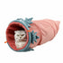 Maroon Asteria Creative Fruit Funny Pet Cat Tunnel Toy with colorful fruit patterns for playful feline entertainment