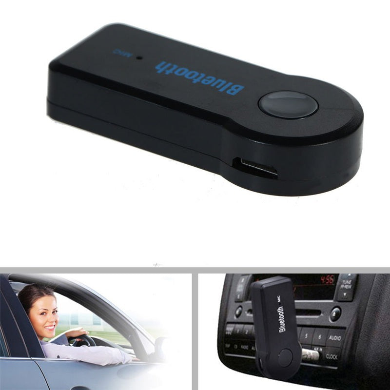 Fuchsia Molly HiFi Bluetooth music receiver connected to audio equipment, compact wireless audio and video adapter.