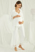 Burgundy Artemis Shopymommy lace strappy 3-piece maternity and nursing pajamas set, featuring lace details and comfortable fit.