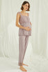 Burgundy Artemis Shopymommy 18440 lace maternity and nursing pajamas in coffee color, featuring comfortable, stylish lingerie for moms.