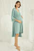 Burgundy Artemis Shopymommy lace strappy maternity and nursing nightgown with matching robe, featuring delicate lace and adjustable straps.