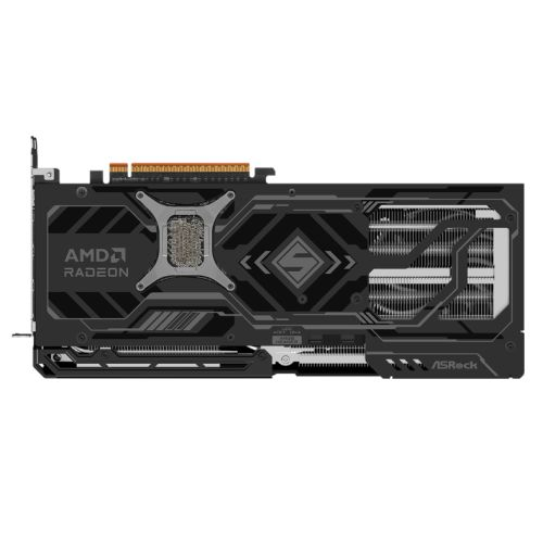 Asrock RX9070 XT Steel Legend Dark graphics card with 16GB DDR6 RAM, PCIe 5, HDMI, 3 DisplayPorts, RGB lighting, high clock speed