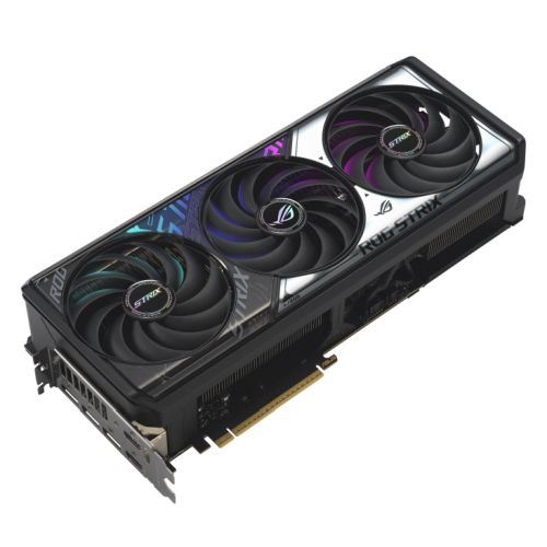 Asus ROG STRIX RTX5070 Ti OC graphics card with RGB lighting, 16GB DDR7, PCIe5, 2 HDMI, 3 DisplayPort, overclocked at 2625MHz