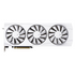 XFX RX9070 XT Quicksilver White Magnetic Air Edition graphics card with PCIe5, 16GB DDR6, HDMI, and DisplayPort connectors.
