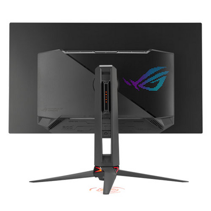 Asus ROG Swift OLED 4K gaming monitor with 31.5-inch QD-OLED display, RGB lighting, USB ports, 240Hz refresh rate, and VESA mount