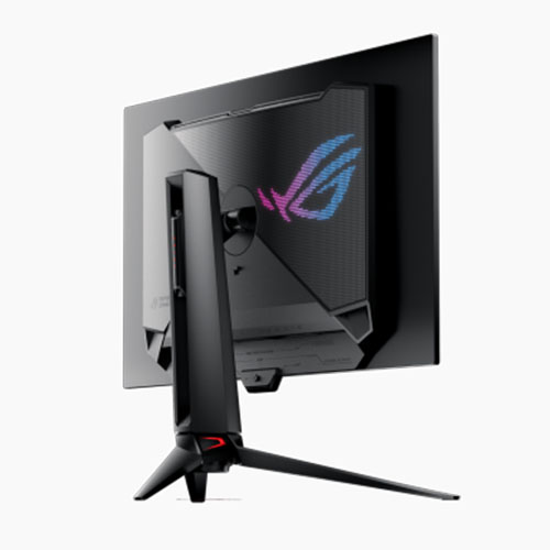 Asus 31.5-inch ROG Swift OLED 4K HDR gaming monitor with 3840x2160 resolution, 240Hz, G-SYNC, HDMI, DisplayPort, USB hub, heatsink.