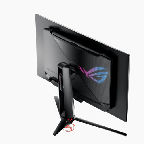 Asus 31.5-inch ROG Swift OLED 4K HDR gaming monitor with 240Hz, G-SYNC, multiple ports, and sleek design.