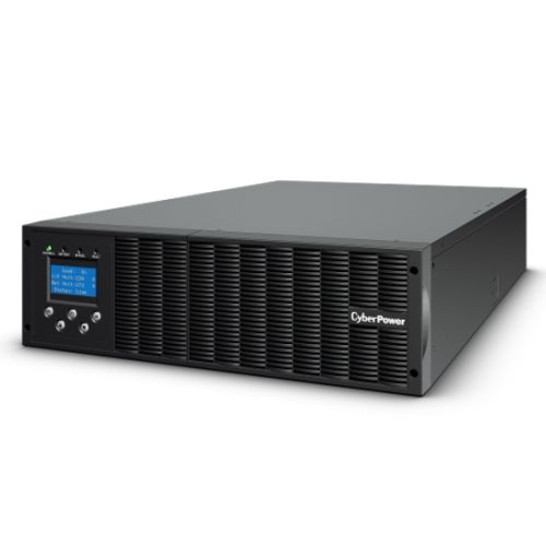 CyberPower Online XL Smart App 10,000VA double conversion UPS with LCD display, rack/tower design, and external battery module.