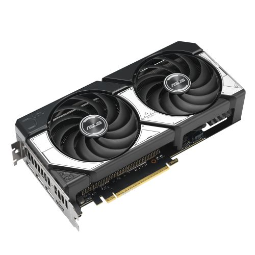Asus DUAL RTX5070 OC graphics card with HDMI and 3 DisplayPort connectors, 12GB DDR7, PCIe 5, overclocked, compact design