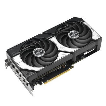 Asus DUAL RTX5070 OC graphics card with HDMI and 3 DisplayPort connectors, 12GB DDR7, PCIe 5, overclocked, compact design