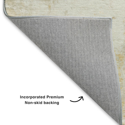 Luxury washable Ravenna Linen indoor/outdoor rug by Start2Finish, showcasing a detailed 8&