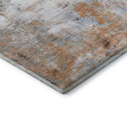 Start2Finish Ravenna copper indoor/outdoor rug, 8x10 feet, showcasing its textured design and vibrant copper color.