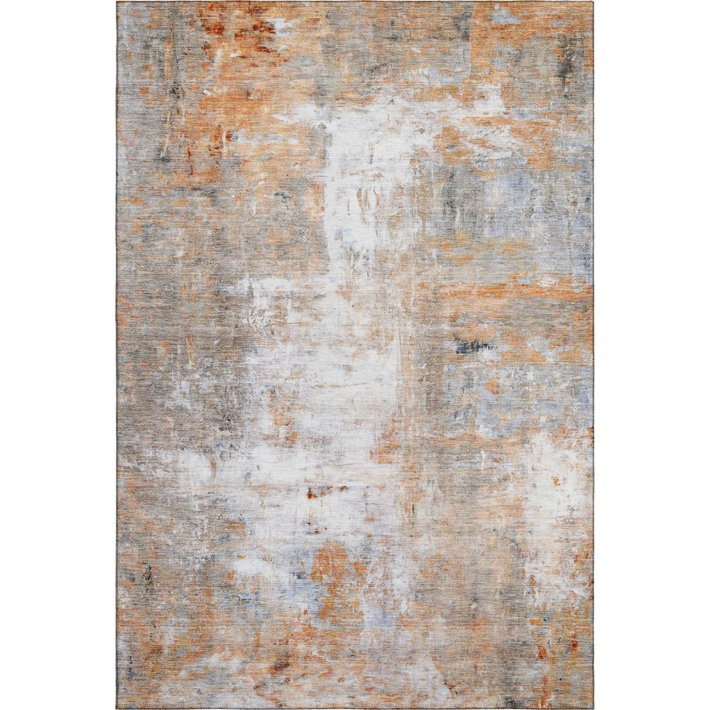 Luxury washable Ravenna copper indoor/outdoor rug by Start2Finish, 9x12 feet, featuring intricate copper-toned patterns.