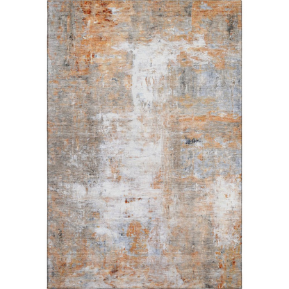 Luxury washable Ravenna copper indoor/outdoor rug by Start2Finish, 9x12 feet, featuring intricate copper-toned patterns.