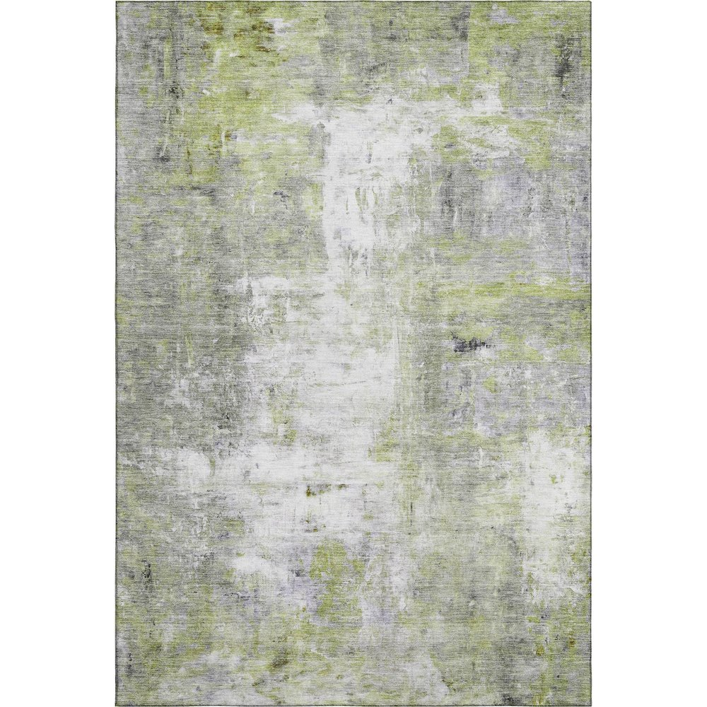 Luxury Washable Ravenna Aloe indoor outdoor rug by Start2Finish, featuring a vibrant green aloe leaf pattern on an 8x10 rug.