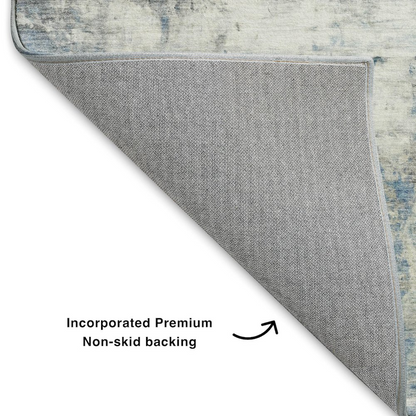 Start2Finish Ravenna Blue indoor/outdoor washable rug, 5&