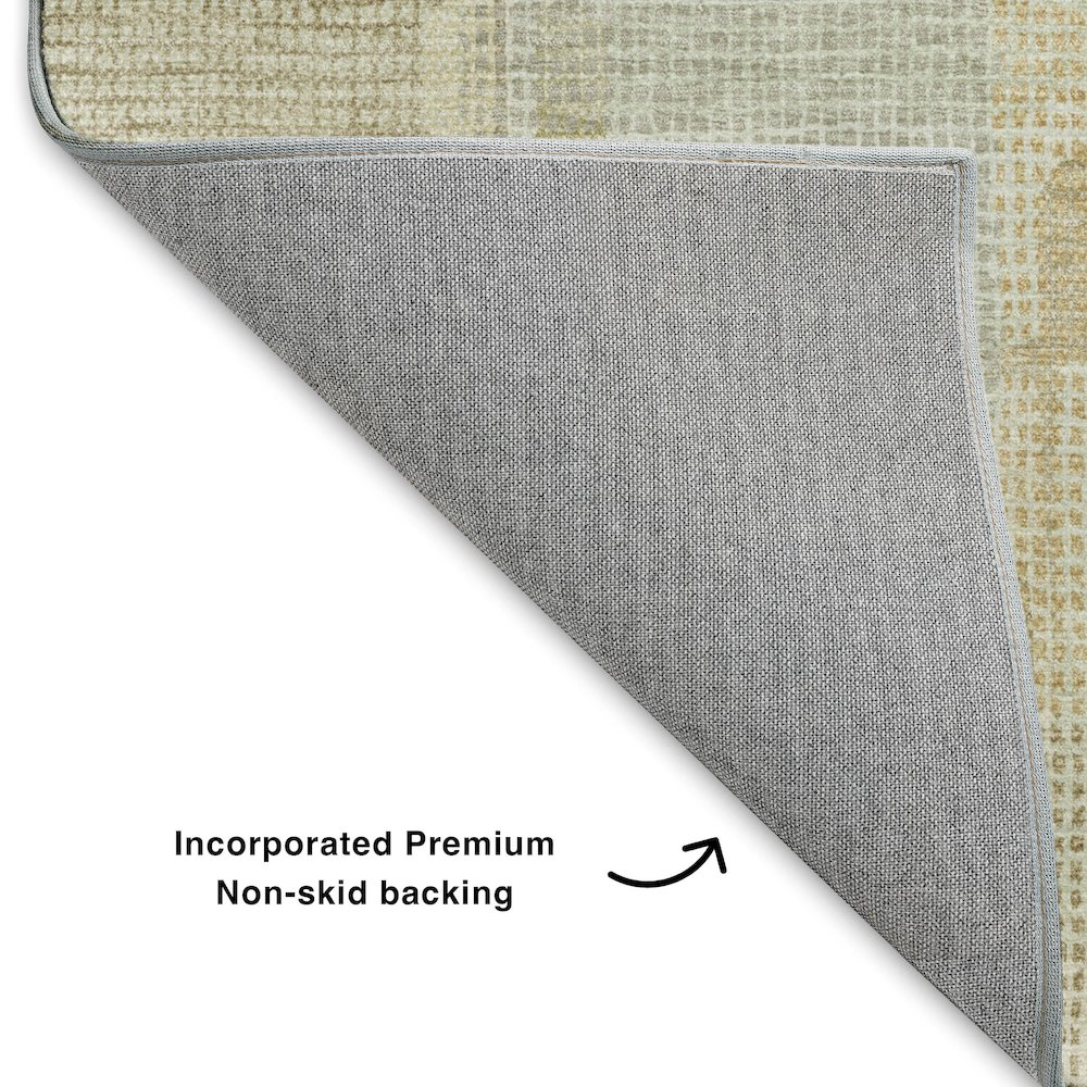 Start2Finish Ravenna beige indoor/outdoor rug, 8x10 feet, showcasing its textured pattern and durable washable design.